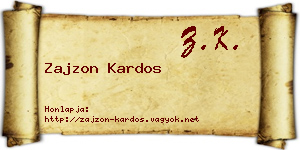 Zajzon Kardos névjegykártya